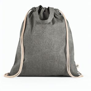 RISSANI. Tragetasche/Turnbeutel (2in1) aus recycelter Baumwolle (70%) und polyester (30% rPET) (140 g/m²)