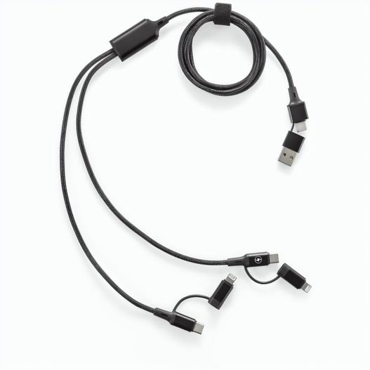 BERTOZZI. Superschnelles 6-in-1-USB-Kabel aus recyceltem Aluminium (20 %) und recyceltem PET (4 %) (Bild 1)
