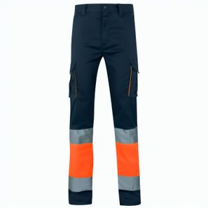 VL ZEUS. Zweifarbige Stretch-Hose mit mehreren Taschen (240 g/m²), aus Baumwolle (46 %), EME (38 %) und Polyester (16 %)