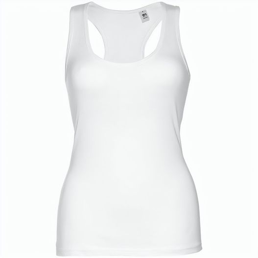 THC TIRANA WH. Ärmelloses Damen-T-Shirt aus Baumwolle. Farbe Weiß (Bild 1)