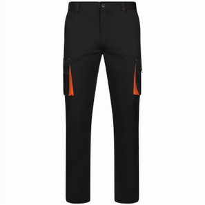VL FIDES. Zweifarbige Stretch-Hose mit mehreren Taschen (240 g/m²), aus Baumwolle (46 %), EME (38 %) und Polyester (16 %)