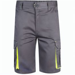 VL HEMERA. Zweifarbige Stretch-Bermudashorts mit mehreren Taschen (240 g/m²) aus Baumwolle (46 %), EME (38 %) und Polyester (16 %)