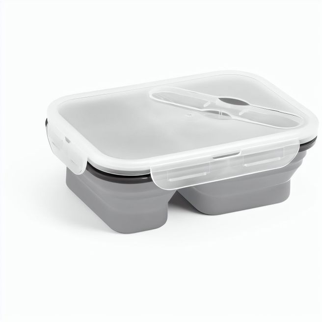 DILL. Faltbare hermetische Frischhaltebox aus Silikon und PP (480 und 760 mL)