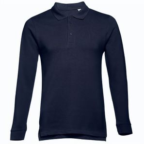 THC BERN. Langarm-Poloshirt für Herren aus kardierter Baumwolle