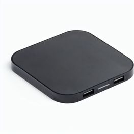 CAROLINE. Superschnelles 15W wireless Ladegerät mit HUB 2 USB-A Anschlüssen aus Recyceltes ABS (100% rABS)