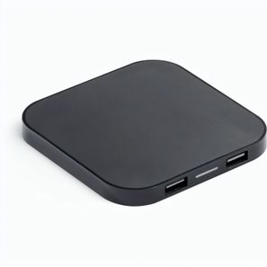CAROLINE. Superschnelles 15W wireless Ladegerät mit HUB 2 USB-A Anschlüssen aus Recyceltes ABS (100% rABS)