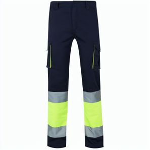 VL ZEUS LARGE. Zweifarbige Stretch-Hose mit mehreren Taschen (240 g/m²), aus Baumwolle (46 %), EME (38 %) und Polyester (16 %)