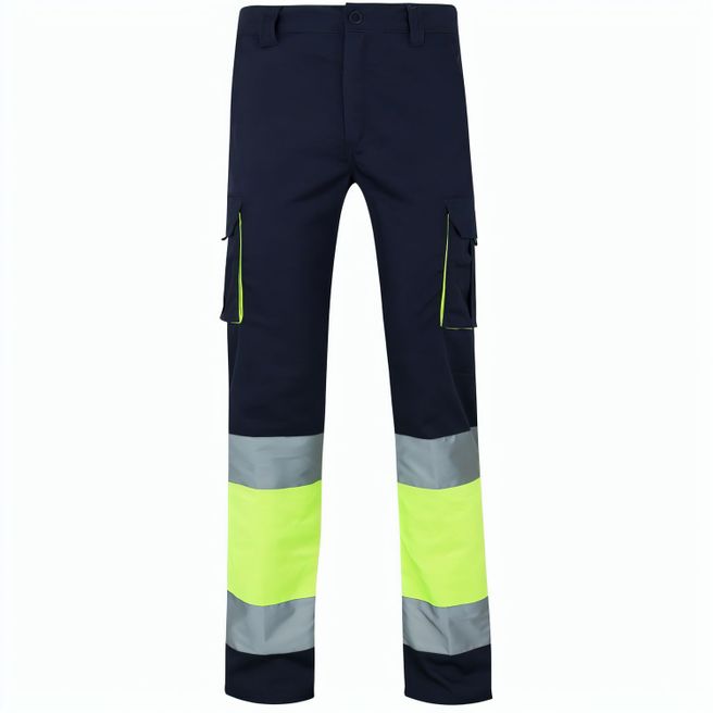 VL ZEUS LARGE. Zweifarbige Stretch-Hose mit mehreren Taschen (240 g/m²), aus Baumwolle (46 %), EME (38 %) und Polyester (16 %)