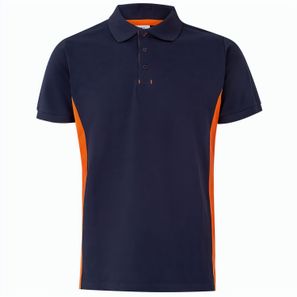 VL SUPAY. Zweifarbiges Piqué-Poloshirt (180 g/m²), kurzärmelig, aus Baumwolle (60%) und Polyester (40%)