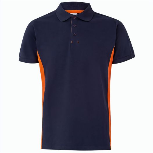 VL SUPAY. Zweifarbiges Piqué-Poloshirt (180 g/m²), kurzärmelig, aus Baumwolle (60%) und Polyester (40%) (Bild 1)