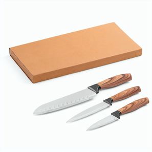 BAHARAT. Set aus 3 Küchenmessern mit Edelstahlklinge und ergonomischem Griff