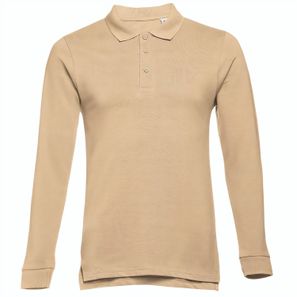 THC BERN. Langarm-Poloshirt für Herren aus kardierter Baumwolle