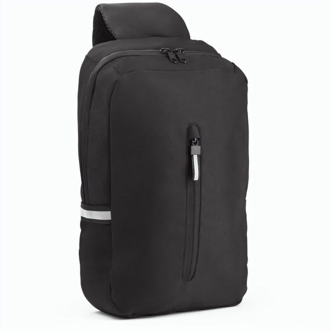 DELFOS. Rucksack mit einem Schultergurt aus 300D recyceltem Polyester und 600D recyceltem Polyester, mit 210D-Futter aus recyceltem Polyester