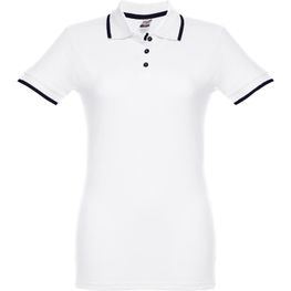 THC ROME WOMEN WH. Zweifarbiges Baumwoll-Poloshirt für Damen