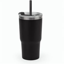JOYNER M. Kompakter Reisebecher aus Edelstahl (91 % recycelt) mit vakuumisolierter Doppelwand und matter Oberfläche 600 ml