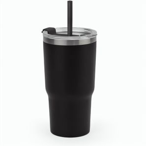 JOYNER M. Kompakter Reisebecher aus Edelstahl (91 % recycelt) mit vakuumisolierter Doppelwand und matter Oberfläche 600 ml