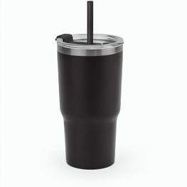 JOYNER M. Kompakter Reisebecher aus Edelstahl (91 % recycelt) mit vakuumisolierter Doppelwand und matter Oberfläche 600 ml