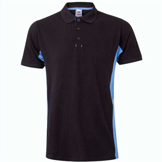 VL SUPAY. Zweifarbiges Piqué-Poloshirt (180 g/m²), kurzärmelig, aus Baumwolle (60%) und Polyester (40%) (Bild 1)