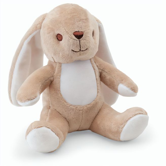 BUGS. Plüschtier aus Polyester in Form eines Hasen, mit Stoff, der sich zur Personalisierung eignet