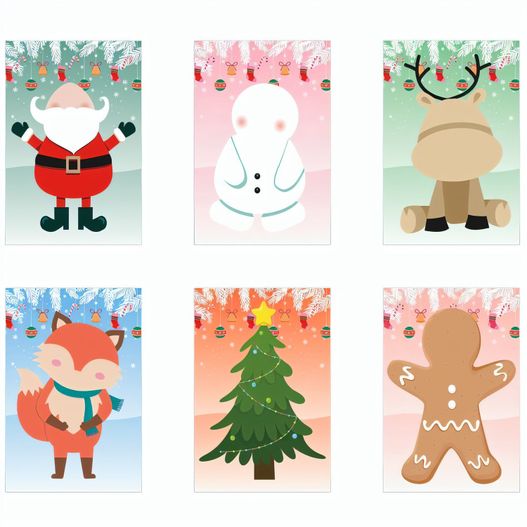 GLIMN. Set aus sechs Bögen mit Weihnachtsfiguren und 3 Bögen mit Aufklebern (Bild 1)