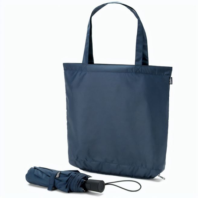 SKYLAR. 2-in-1-Regenschirm mit Einkaufstasche inklusive. Dieser ist aus recyceltem Polyester