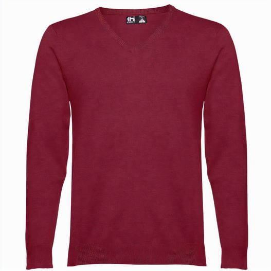 THC MILAN. Herren-Pullover mit V-Ausschnitt aus Baumwolle und Polyamid (Bild 1)