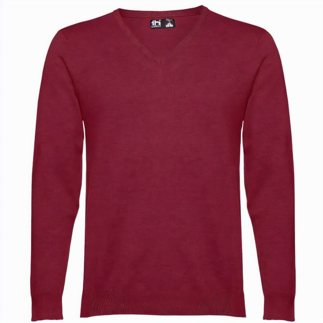 THC MILAN. Herren-Pullover mit V-Ausschnitt aus Baumwolle und Polyamid