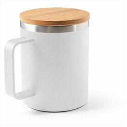 LAUDA. Becher aus 90% recyceltem Edelstahl mit Bambusdeckel 420 mL