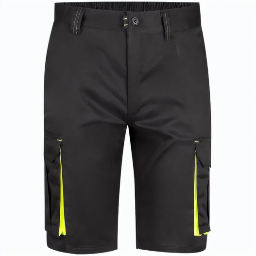 VL HEMERA. Zweifarbige Stretch-Bermudashorts mit mehreren Taschen (240 g/m²) aus Baumwolle (46 %), EME (38 %) und Polyester (16 %) (Bild 1)