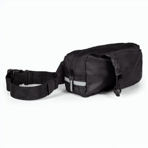 DELFOS POUCH SHINY. Gürteltasche aus 300D recyceltem Polyester (glänzende Oberfläche) und 600D recyceltem Polyester mit reflektierenden Elementen