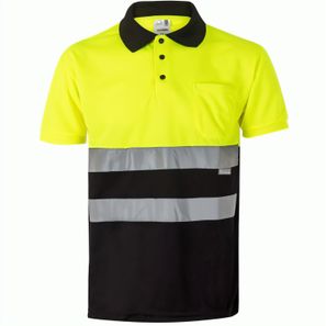 VL CUPID. Zweifarbiges Poloshirt im Bird-Eye-Design (160g/m²) mit kurzen Ärmeln, aus Polyester (100%)