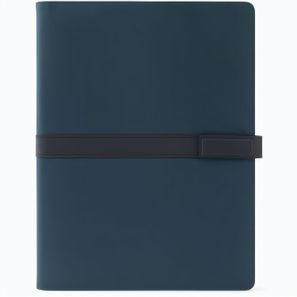 SANDERSON FOLDER. A4-Ordner aus PU (50% recycelt) mit Magnetverschluss und Notizblock mit linierten Seiten