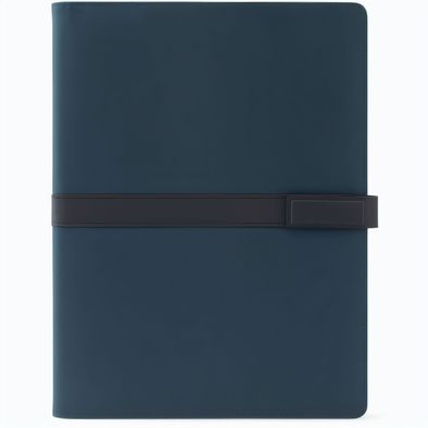 SANDERSON FOLDER. A4-Ordner aus PU (50% recycelt) mit Magnetverschluss und Notizblock mit linierten Seiten