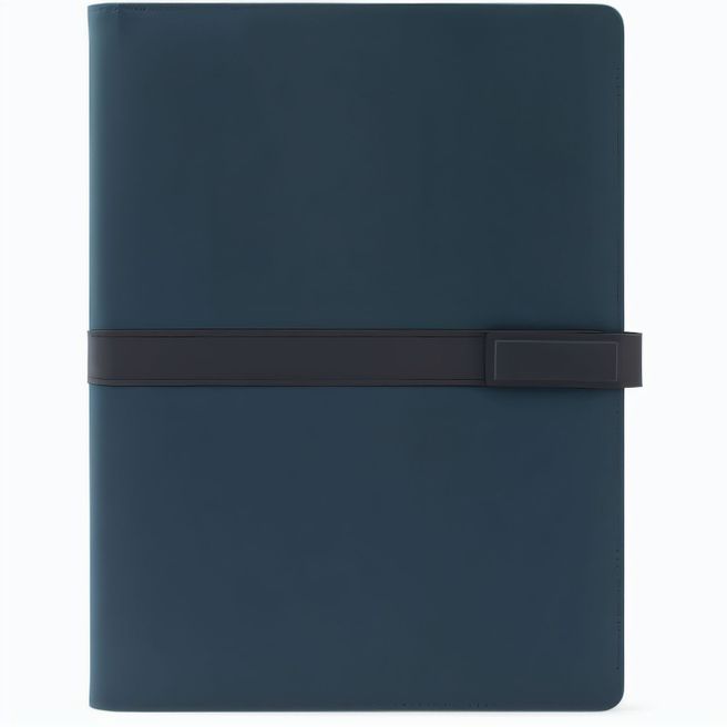 SANDERSON FOLDER. A4-Ordner aus PU (50% recycelt) mit Magnetverschluss und Notizblock mit linierten Seiten