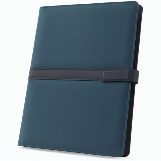 SANDERSON FOLDER. A4-Ordner aus PU (50% recycelt) mit Magnetverschluss und Notizblock mit linierten Seiten (Bild 1)