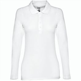 THC BERN WOMEN WH. Langärmeliges Poloshirt für Damen aus kardierter Baumwolle