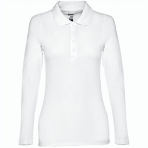 THC BERN WOMEN WH. Langärmeliges Poloshirt für Damen aus kardierter Baumwolle
