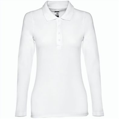 THC BERN WOMEN WH. Langärmeliges Poloshirt für Damen aus kardierter Baumwolle