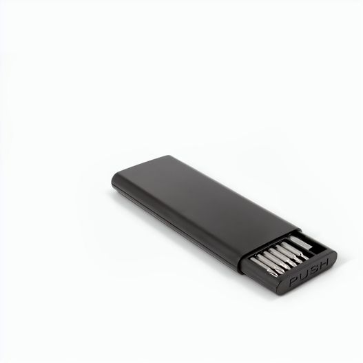 ATOM. Schraubendreher-Set mit verschiedenen magnetischen Spitzen aus Carbonstahl (Bild 1)