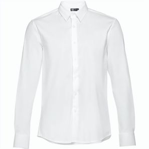 THC PARIS WH. Langärmliges Popeline-Hemd für Herren. Weiße Farbe
