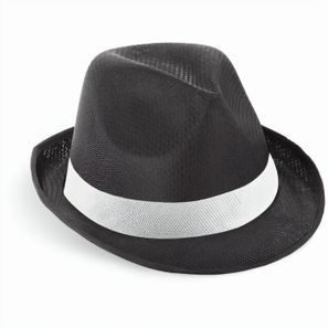 MANOLO POLI. Hut aus PP mit weißen Band aus Polyester