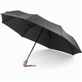 RIVER. Faltbarer Regenschirm aus recyceltem Polyester (100% rPET) 190T Pongé mit automatischer Öffnung und Schließung