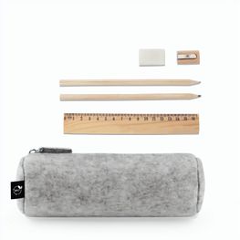 NOMAD. Mehrzwecketui aus recyceltem Filz (100 % rPET) mit Lineal, Bleistiften, Radiergummi und Spitzer