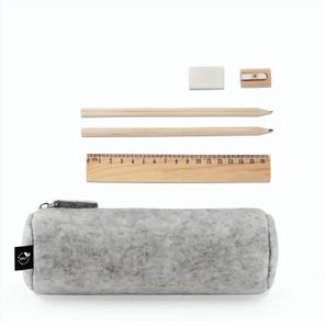 NOMAD. Mehrzwecketui aus recyceltem Filz (100 % rPET) mit Lineal, Bleistiften, Radiergummi und Spitzer