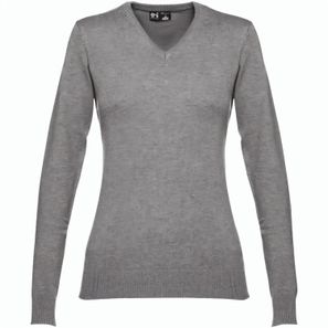 THC MILAN WOMEN. Pullover mit V-Ausschnitt für Damen aus Baumwolle und Polyamid