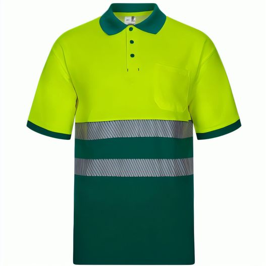 VL ACHELOUS. Zweifarbiges Piqué-Poloshirt (150g/m²) mit kurzen Ärmeln, aus Baumwolle (55%) und Polyester (45%) (Bild 1)