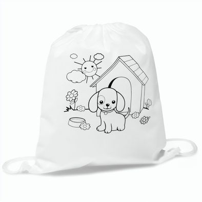 DRAWS. Kinder-Kordelbeutel zum Ausmalen (80 g/m²)