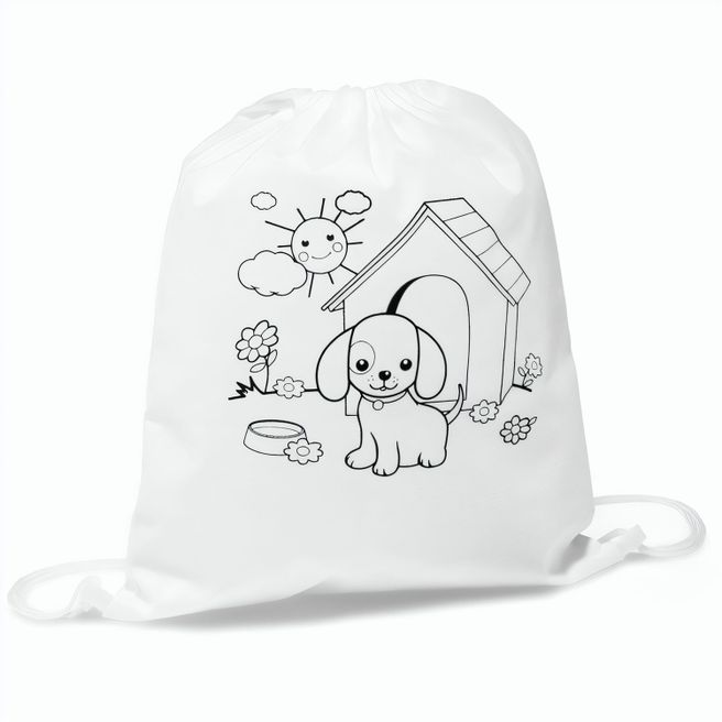 DRAWS. Kinder-Kordelbeutel zum Ausmalen (80 g/m²)