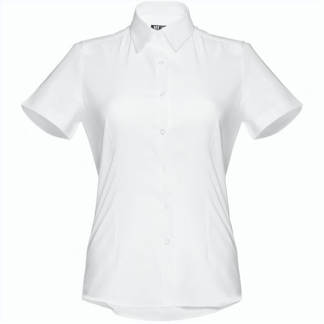THC LONDON WOMEN WH. Kurzärmeliges Oxford-Hemd für Damen. Weiße Farbe