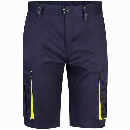 VL HEMERA. Zweifarbige Stretch-Bermudashorts mit mehreren Taschen (240 g/m²) aus Baumwolle (46 %), EME (38 %) und Polyester (16 %) (Bild 1)
